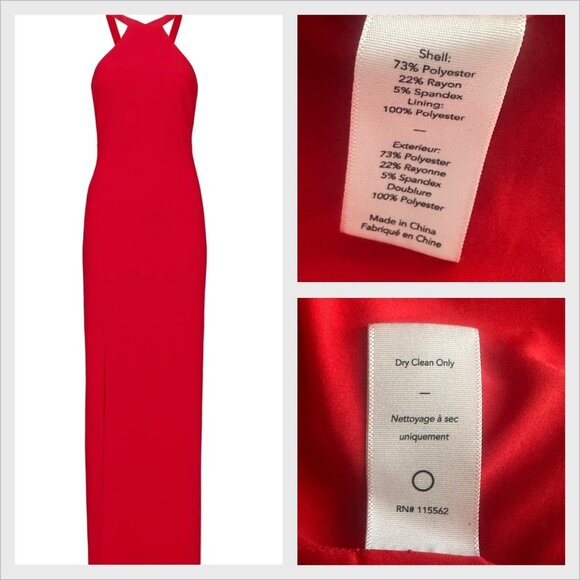 Likely Womens Red Halter Long Maxi Dress Side Slit Size 8 Elegance in Motion - Picture 9 of 12